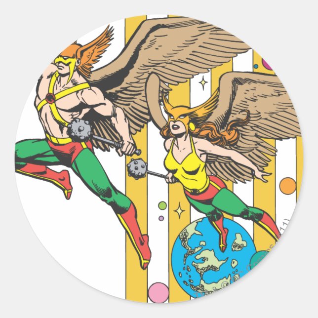 Hawkman & Hawkwoman Classic Round Sticker (Front)