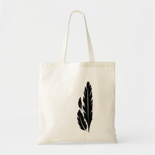 Hawkmoon Black White Feathers Graphic  Tote Bag