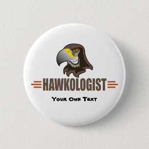 HAWKS - Birds, School Sports Team Mascot 6 Cm Round Badge