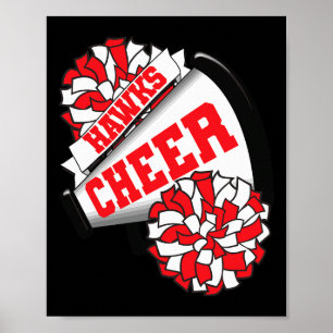 Hawks Cheer Ck To School Cheerleading Spirit R Poster
