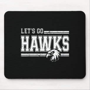 Hawks High School Sports Fan Team Spirit Vintage Mouse Mat