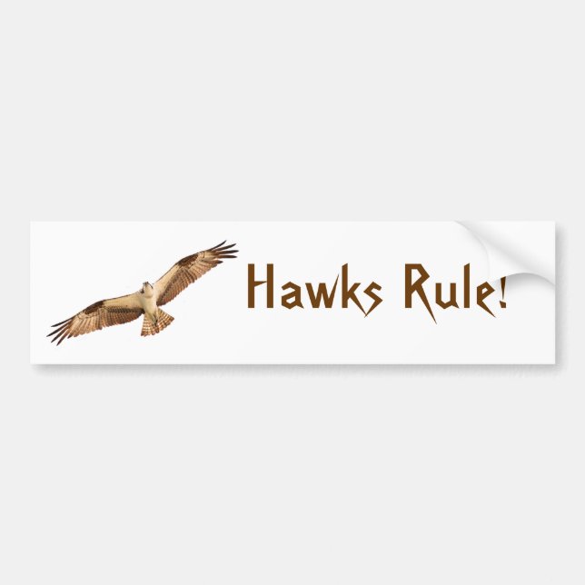 Hawks Rule Bumper Sticker (Front)
