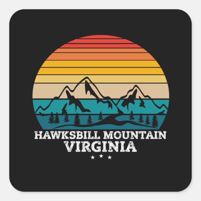 HAWKSBILL MOUNTAIN VIRGINIA SQUARE STICKER (Front)