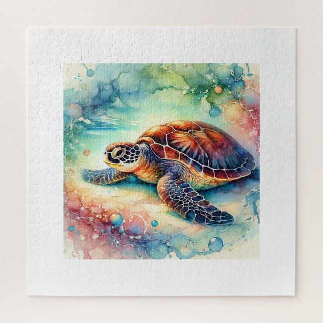Hawksbill Sea Turtle 210724AREF122 - Watercolor Jigsaw Puzzle (Vertical)