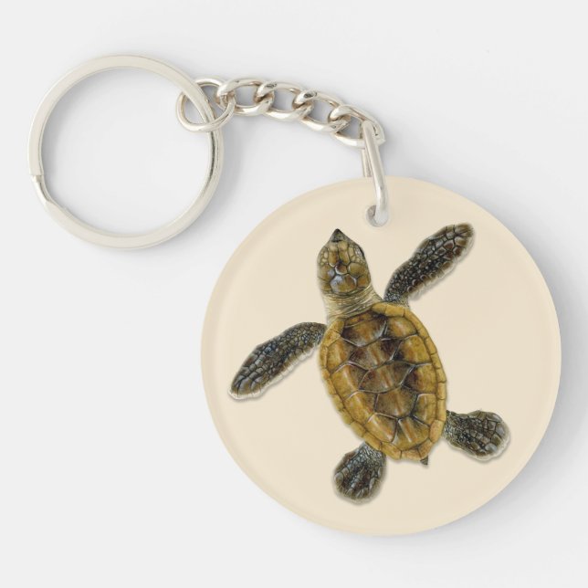 Hawksbill Sea Turtle Hatchling Keychain (Front)