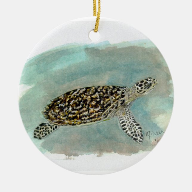 Hawksbill Sea Turtle ornament (Front)