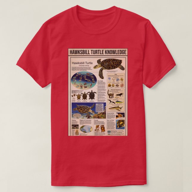 Hawksbill turtle knowledge T-Shirt (Design Front)