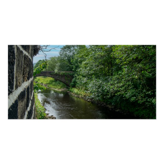 Hawksclough Bridge over the River Calder Poster (Front)