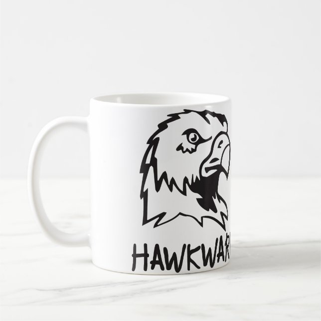 Hawkward - Awkward Hawk Pun Coffee Mug (Left)