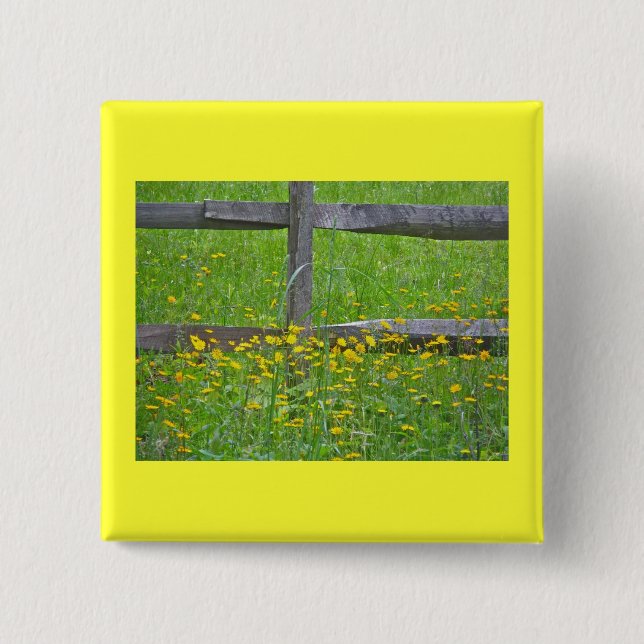 Hawkweed at Split Rail Fence Matching Items 15 Cm Square Badge (Front)