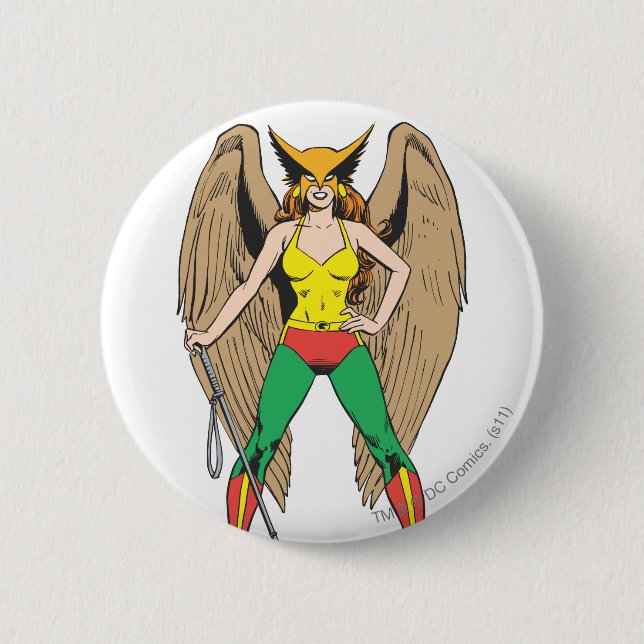 Hawkwoman 6 Cm Round Badge (Front)