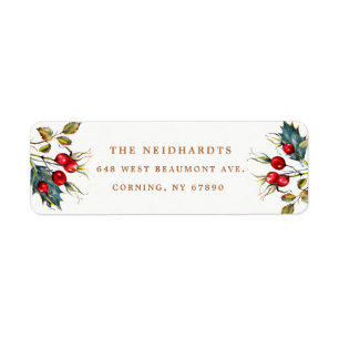 Hawthorn Berries Return Address Labels