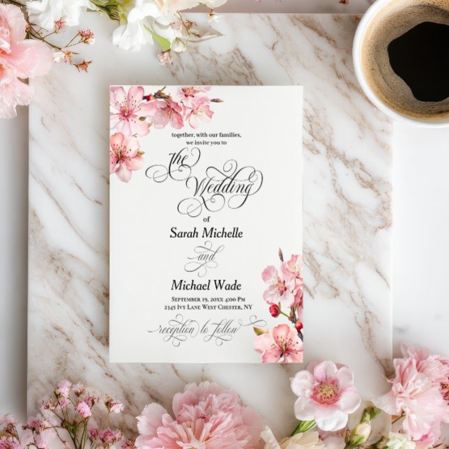 Hawthorn Elegant Calligraphy Wedding Invitation (Creator Uploaded)