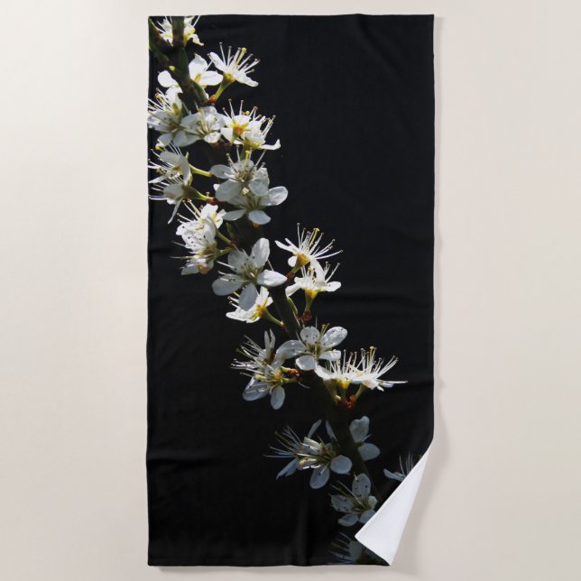 Hawthorn Flowers btcna Beach Towel (Front)