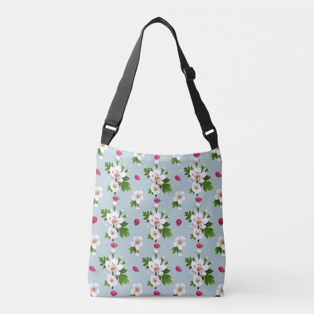 Hawthorn Flowers Crossbody Bag (Front)