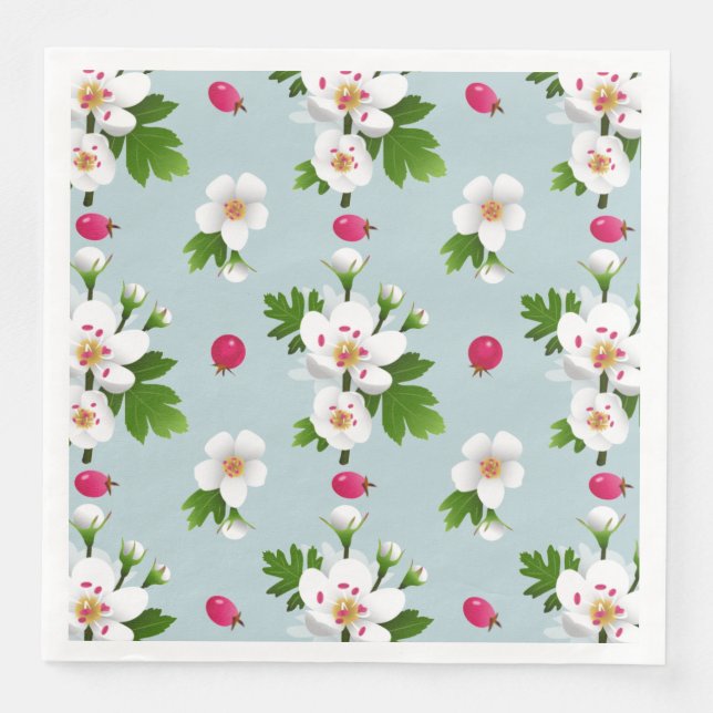 Hawthorn Flowers Napkin (Front)