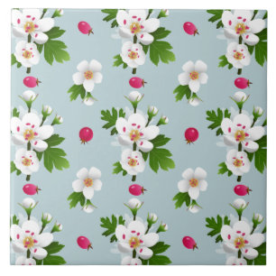 Hawthorn Flowers Tile
