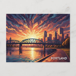 Hawthorne Bridge Portland Oregon Postcard