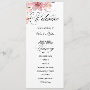 Hawthorne Calligraphy double side program card