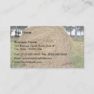 Hay bale in a field business card