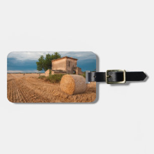 Hay bale in Provence field Luggage Tag