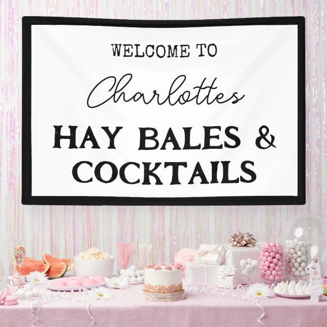 Hay Bales And Cocktails Bachelorette Party Banner (Party)
