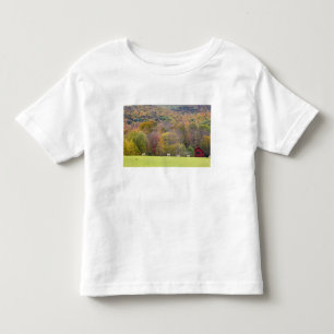 Hay bales and fall foliage, on a farm in toddler T-Shirt