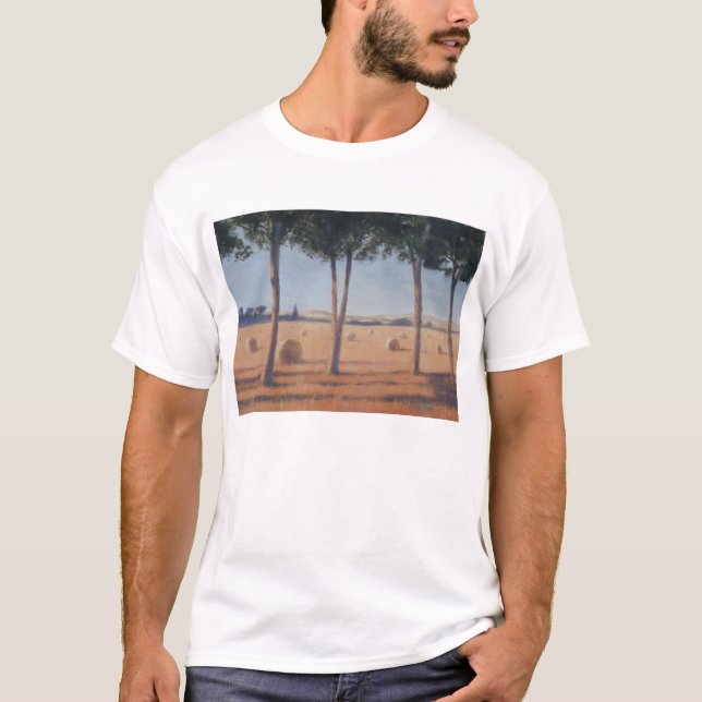 Hay Bales and Pines Pienza 2012 T-Shirt (Front)