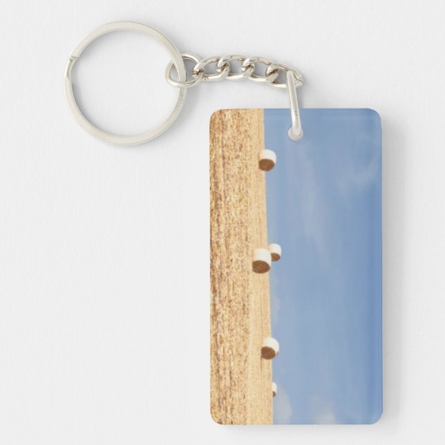 Hay Bales on Field Key Ring (Front)