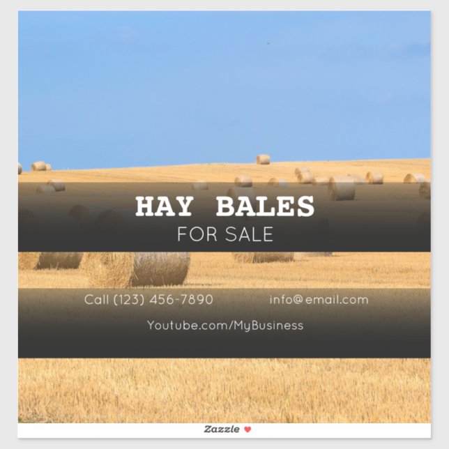 Hay Bales Sale Company Vehicle Adverting Sticker (Sheet)