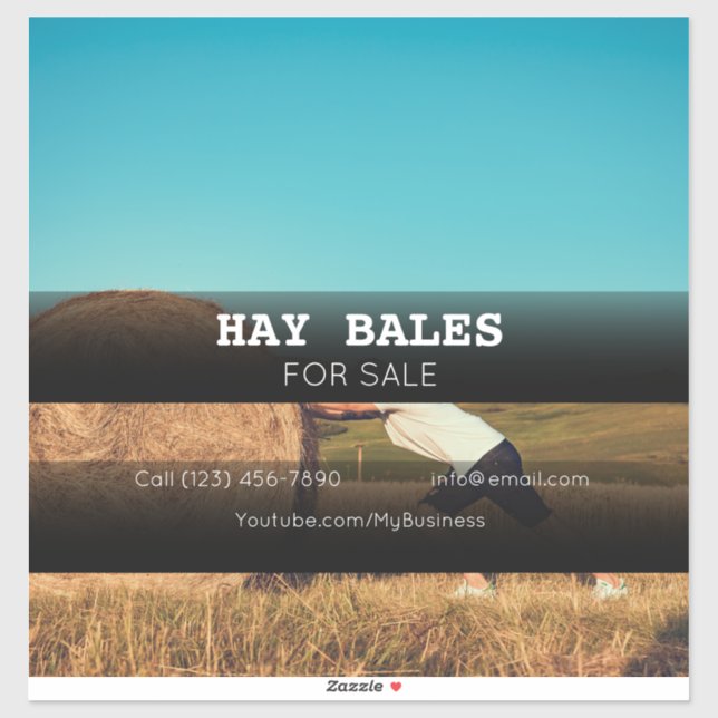 Hay Bales Sale Company Vehicle Advertising Sticker (Sheet)