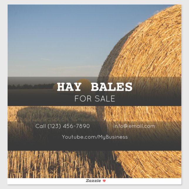 Hay Bales Sale Company Vehicle Advertising Sticker (Sheet)