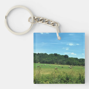 Hay Bales, Wytheville, Virginia Key Ring