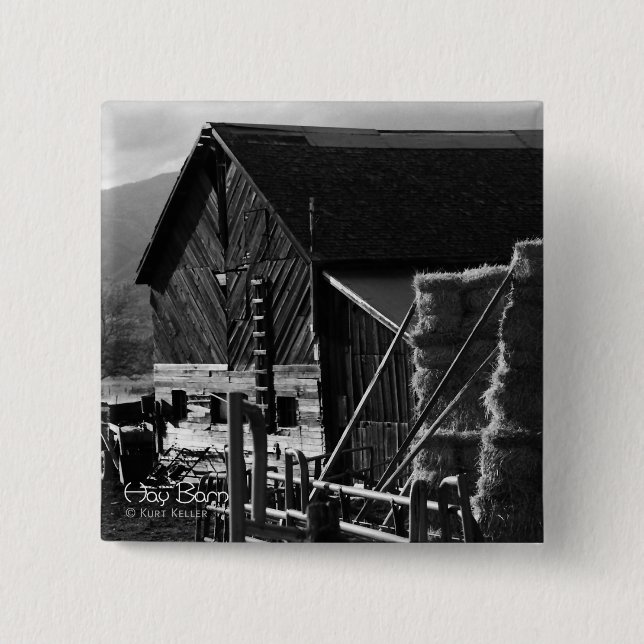 Hay Barn 15 Cm Square Badge (Front)
