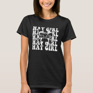 Hay Girl Funny Dairy Farmer Cow Dairy Farming Coqu T-Shirt