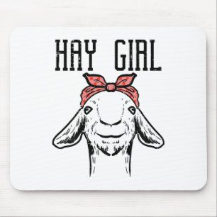 Hay Girl Goat Funny Farm Animal Girls Kids Toddler Mouse Mat