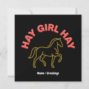 Hay Girl Hay Retro Horse Graphic 2026 Western Chic Invitation