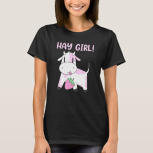 Hay Girl Heifer Head Farm Life Cow Bandanna T-Shirt