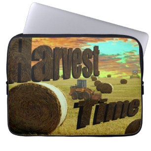 Hay Harvesting Time Logo And Theme, Laptop Sleeve