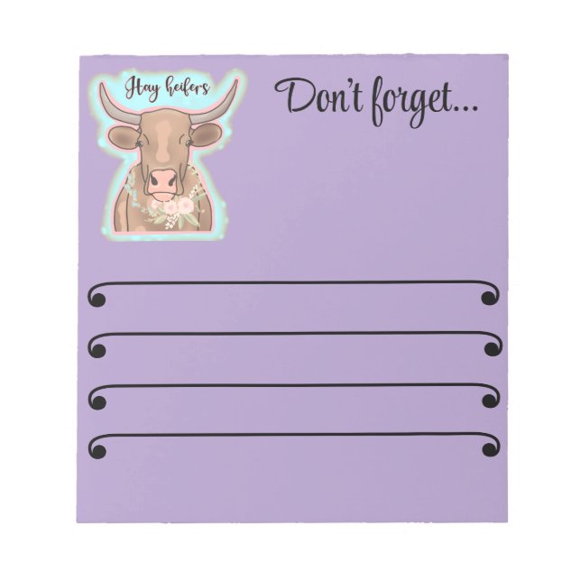 hay heifers notepad (Front)