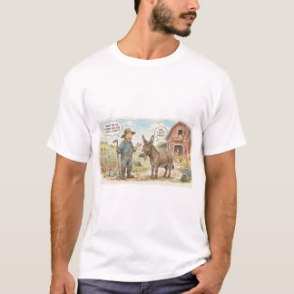 Hay I Don't Know Farmer and Donkey Pun Graphic T-S T-Shirt