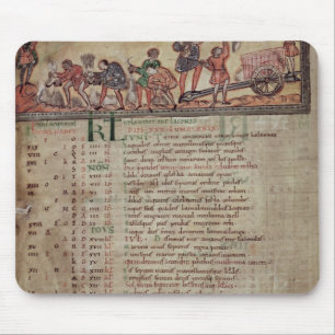 Hay-making and ploughing, from a Calendar Mouse Mat
