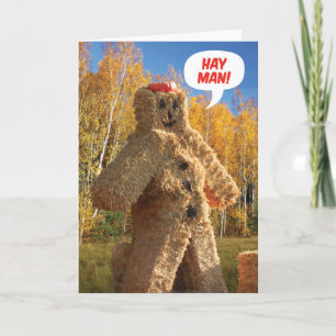 Hay Man, Happy Birthday Fall Birthday Card