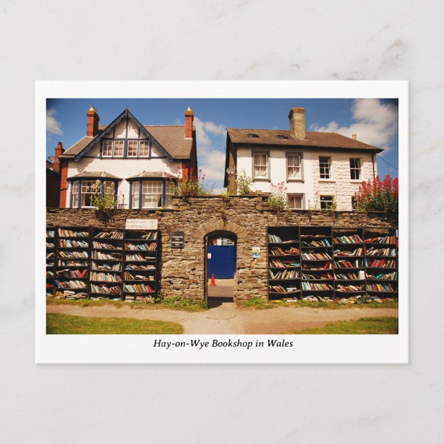 Hay on Wye Bookshop in Wales Postcard (Front)