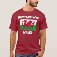 Hay-on-Wye, Wales with Welsh flag