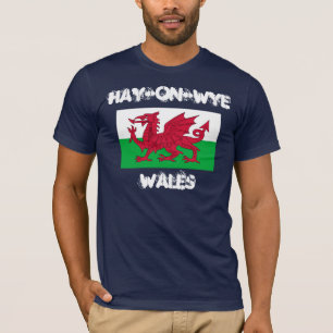 Hay-on-Wye, Wales with Welsh flag T-Shirt