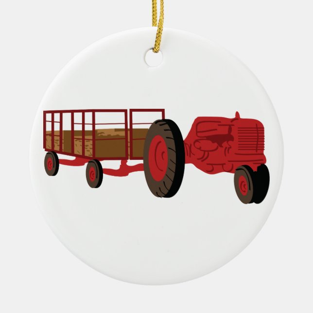 Hay Ride Ceramic Tree Decoration (Front)