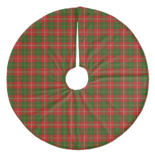 Hay tartan red green plaid fleece tree skirt