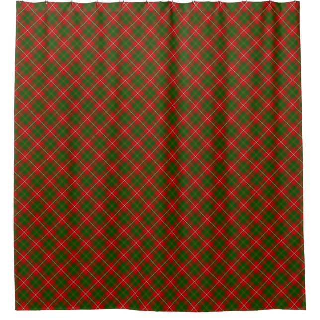 Hay tartan red green plaid shower curtain (Front)