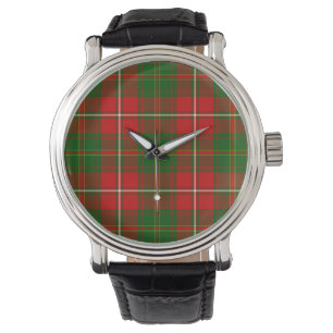Hay tartan red green plaid watch